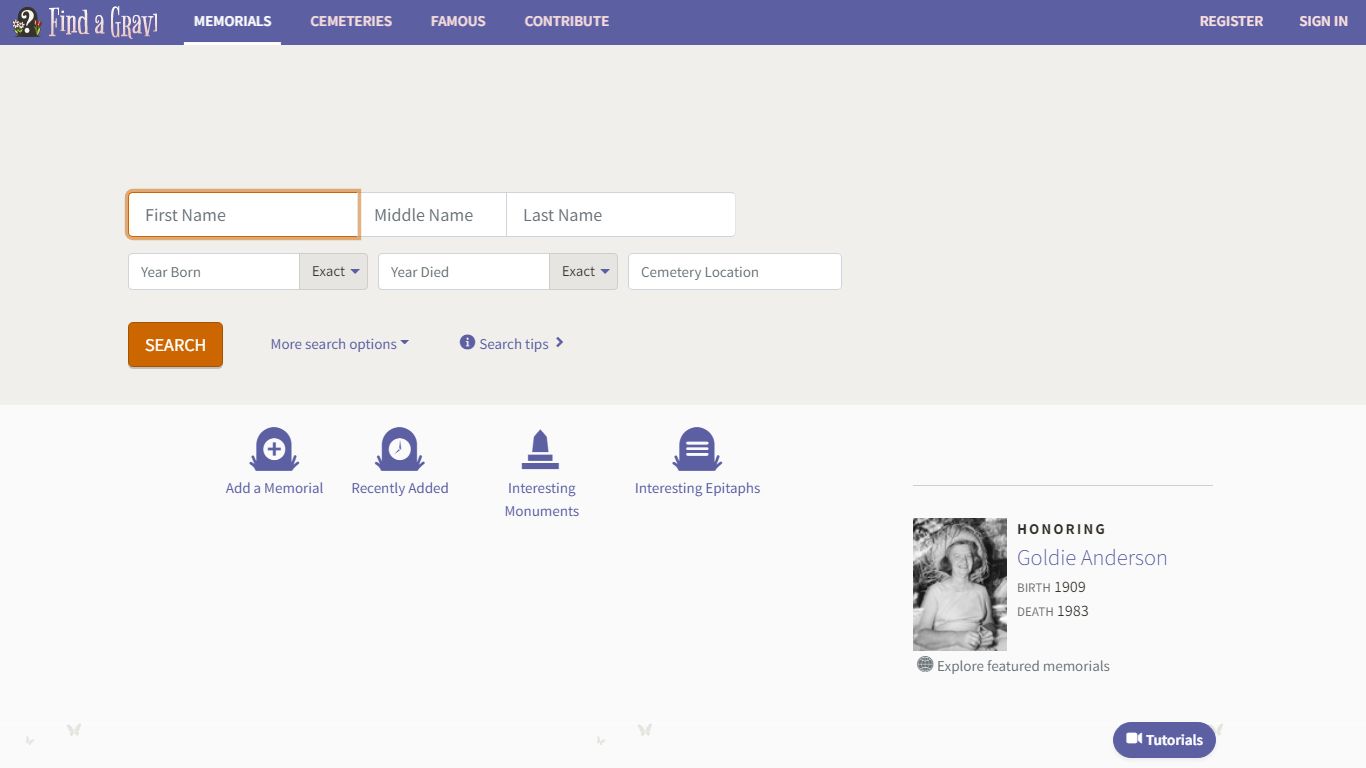 Search Millions of Grave Records - Find A Grave